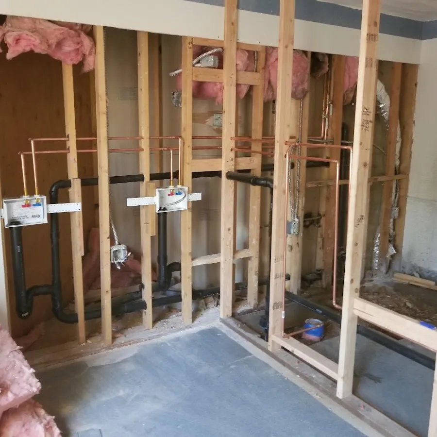Copper pipe rough-in and plumbing installation in Buffalo